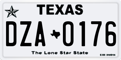 TX license plate DZA0176