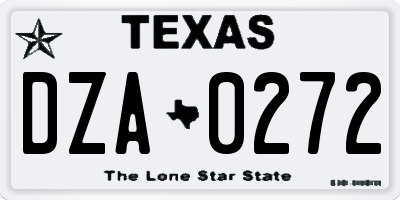 TX license plate DZA0272
