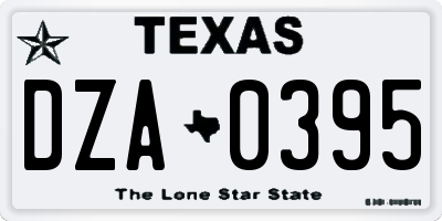 TX license plate DZA0395