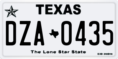TX license plate DZA0435