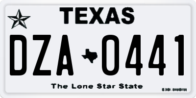 TX license plate DZA0441