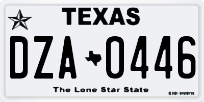 TX license plate DZA0446