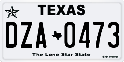 TX license plate DZA0473