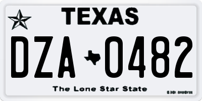 TX license plate DZA0482
