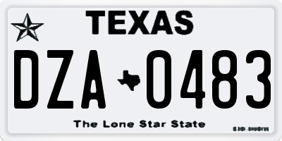 TX license plate DZA0483