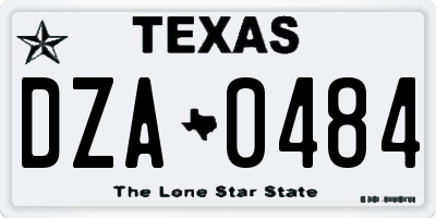 TX license plate DZA0484