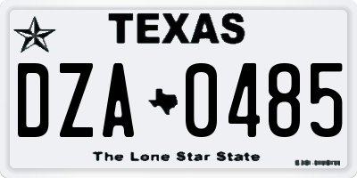 TX license plate DZA0485