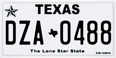 TX license plate DZA0488