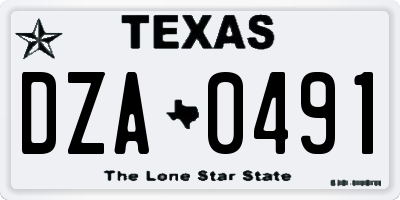 TX license plate DZA0491