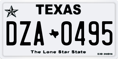 TX license plate DZA0495
