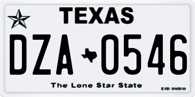 TX license plate DZA0546