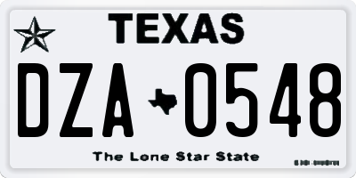 TX license plate DZA0548