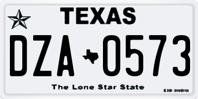 TX license plate DZA0573