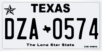 TX license plate DZA0574