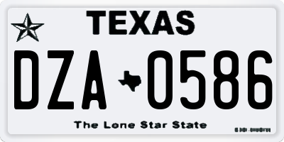 TX license plate DZA0586