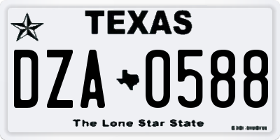 TX license plate DZA0588