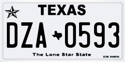 TX license plate DZA0593