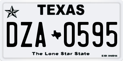 TX license plate DZA0595
