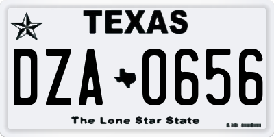 TX license plate DZA0656