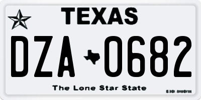 TX license plate DZA0682