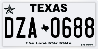TX license plate DZA0688