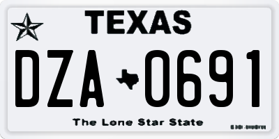 TX license plate DZA0691