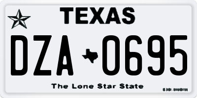 TX license plate DZA0695