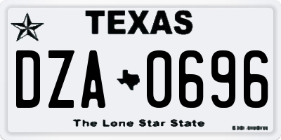 TX license plate DZA0696