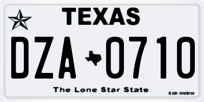 TX license plate DZA0710