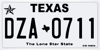 TX license plate DZA0711