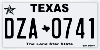 TX license plate DZA0741