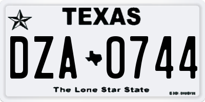 TX license plate DZA0744