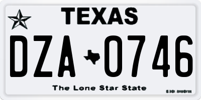 TX license plate DZA0746
