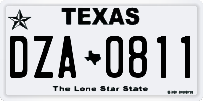 TX license plate DZA0811