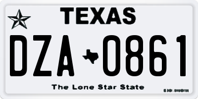 TX license plate DZA0861