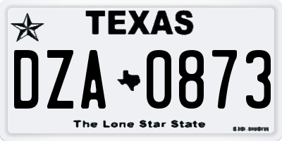 TX license plate DZA0873