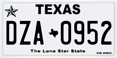 TX license plate DZA0952