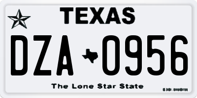 TX license plate DZA0956