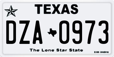 TX license plate DZA0973