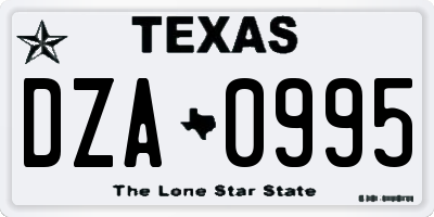 TX license plate DZA0995