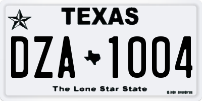 TX license plate DZA1004