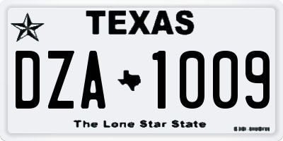 TX license plate DZA1009