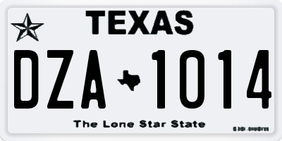TX license plate DZA1014