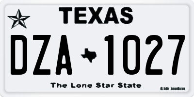 TX license plate DZA1027