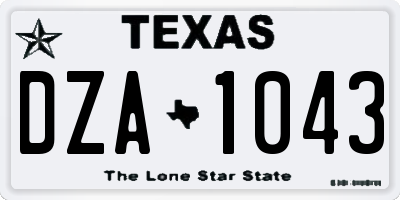 TX license plate DZA1043