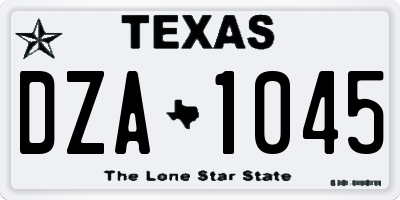 TX license plate DZA1045