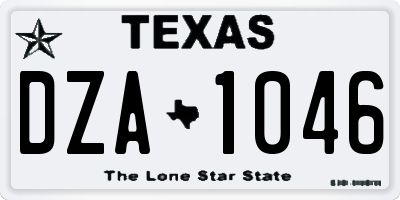 TX license plate DZA1046