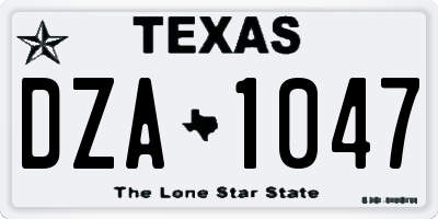 TX license plate DZA1047