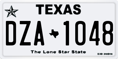 TX license plate DZA1048