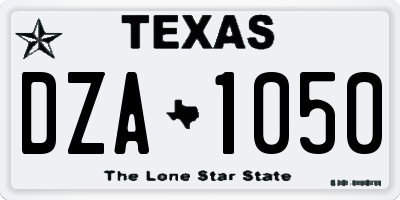 TX license plate DZA1050